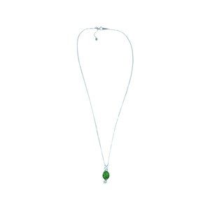 18K White Gold Tsavorite Garnet Diamond Necklace